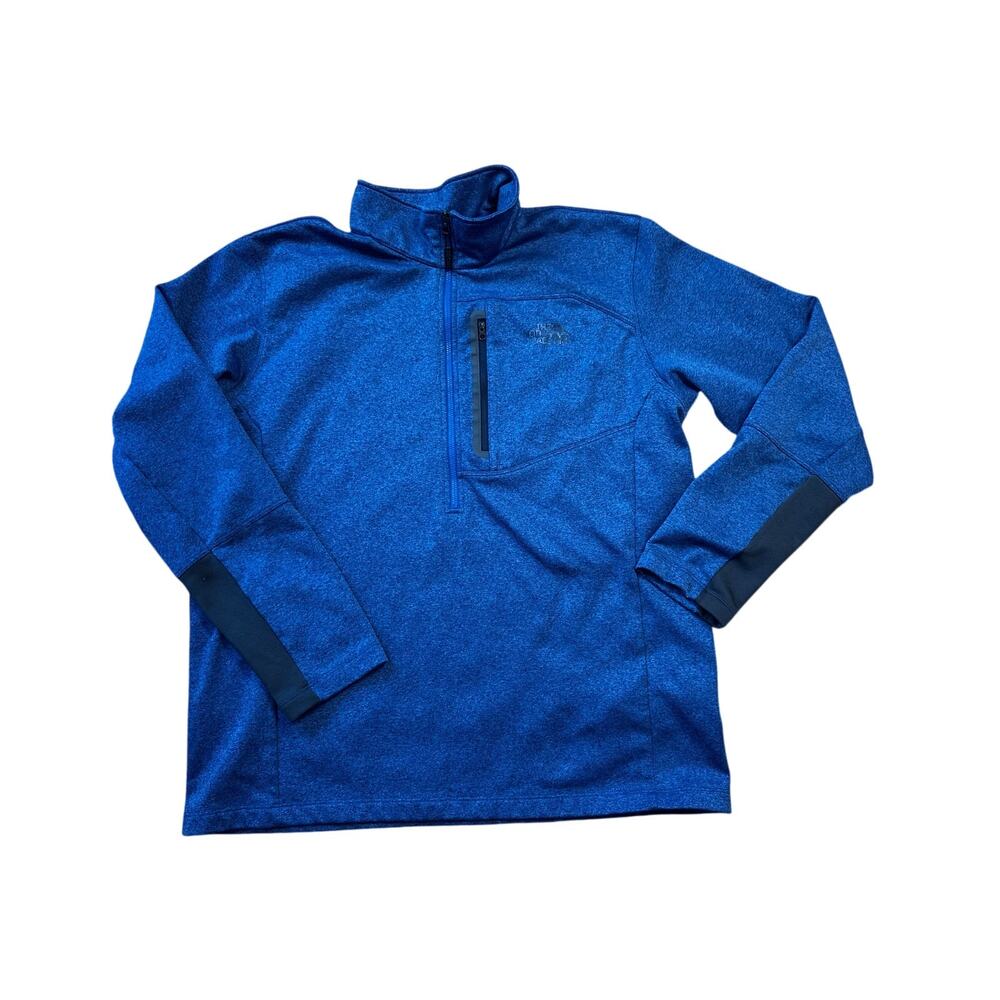 The North Face Men's 1/4 Zip Fleece Pullover Jacket Heathered Blue Size XL